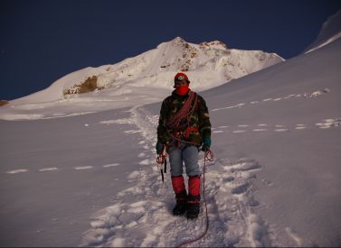 Descending Huayna Potosi Bolivia