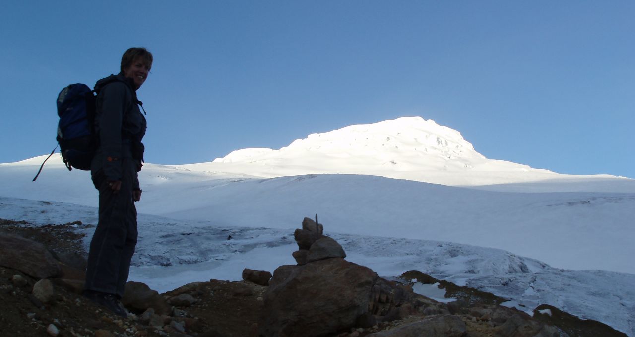 Climbing up Cayambe volcano, Ecuador