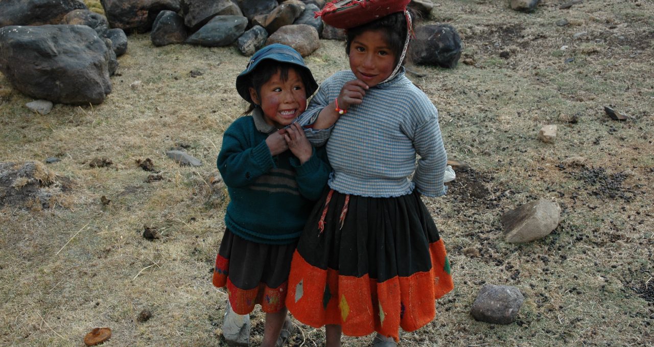 Children Lares Trek Peru