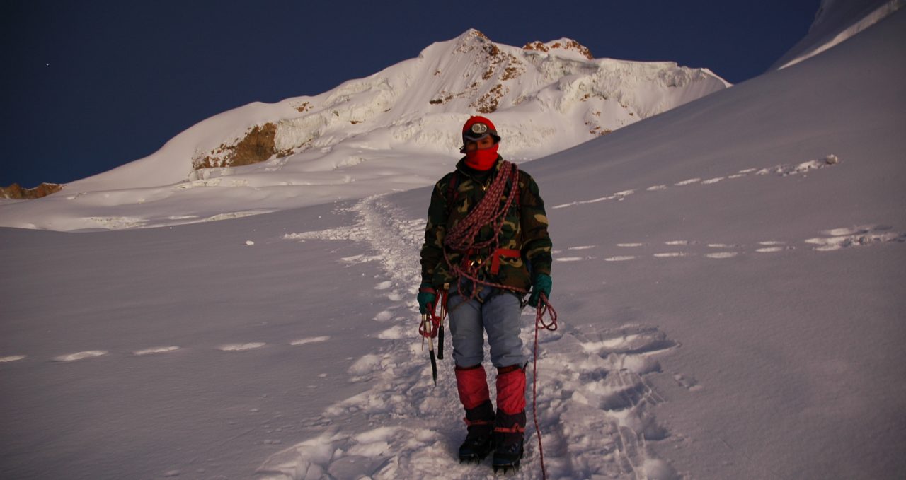 Descending Huayna Potosi Bolivia