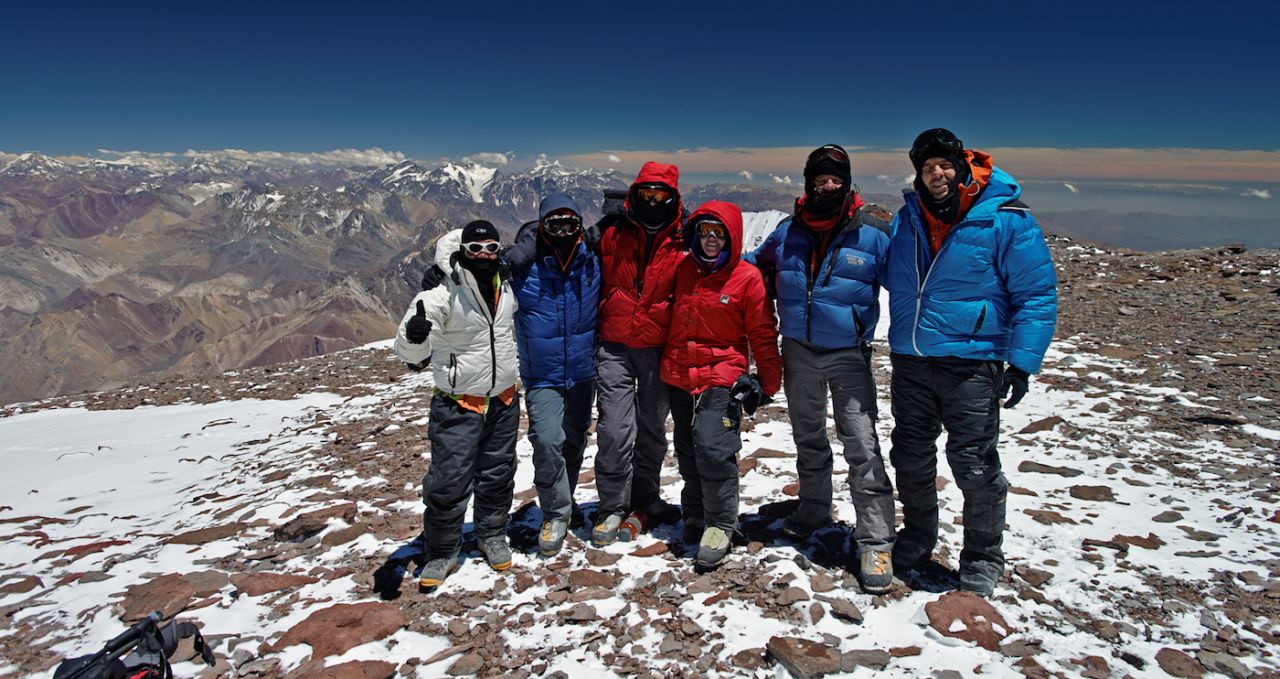 Summit climbers Aconcagua Argentina