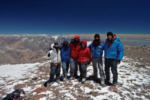 Summit climbers Aconcagua Argentina