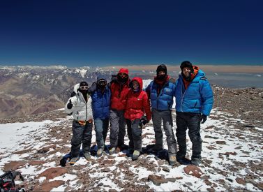 Summit climbers Aconcagua Argentina