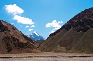 View towards Aconcagua from Vacas Valley Aconcagua Argentina