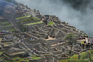 Tourists at machu Picchu Peru