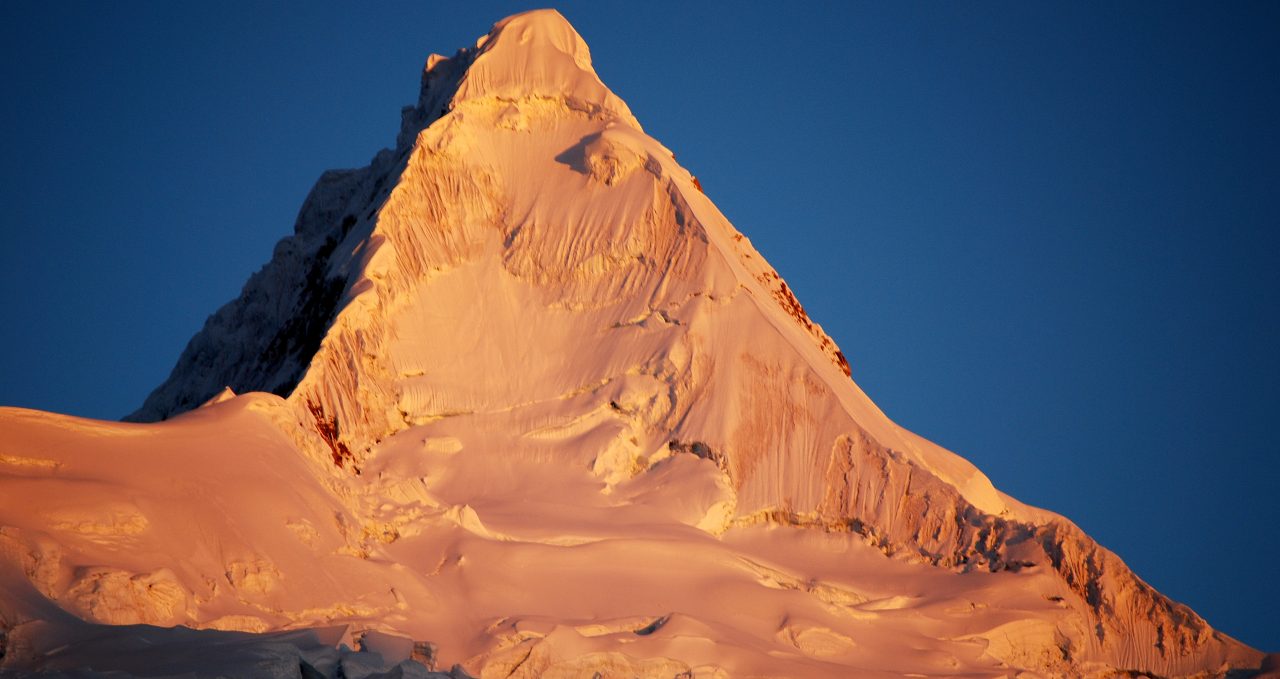 Alpamayo sun lit Cedros trek peru