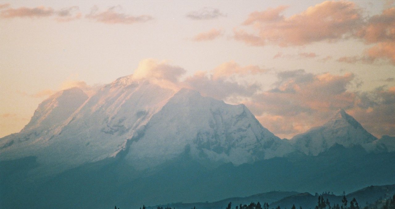 sunset on Huascaran Huaraz Peru