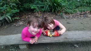 Ecuador Liana Lodge girls and cocoa