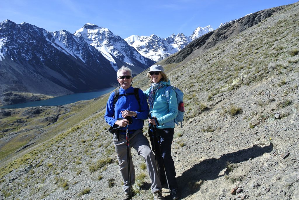 Bolivia - 2 clients trekking in Condoriri