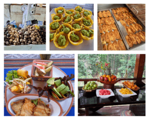 A photo collage of food in Peru