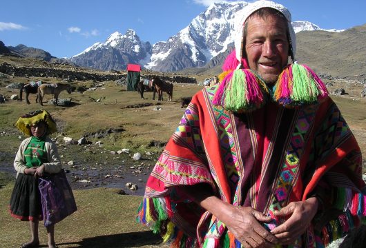 Trekker in Local Clothes Ausangate Trek Peru