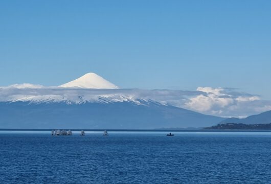 Osorno with small boats Chile